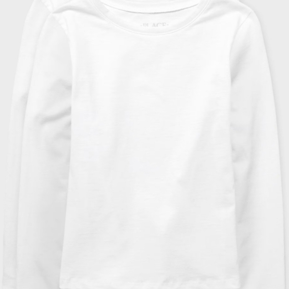 3- Children's Place Girls White Long Sleeve Shirt XXL
